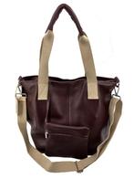 Flores Lederwaren bordeaux leren shopper met canvas accenten, Sieraden, Tassen en Uiterlijk, Tassen | Schoudertassen, Verzenden