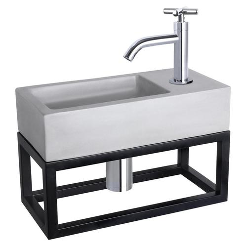 Fonteinset Differnz Ravo Beton en Handoekrek 38.5x18.5x9 cm, Doe-het-zelf en Verbouw, Sanitair, Overige typen, Nieuw, Chroom, Ophalen of Verzenden
