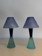 Lamp - Glas, Metaal - Vintage kandelaars