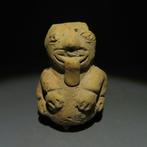 Tumaco-Tolita Terracotta Fluitje figuur. 200 v.Chr.-400, Antiek en Kunst