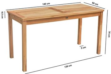 Teak Tuintafel | 140x60x75 | Balkon Bistro Tafel Teakhout beschikbaar voor biedingen
