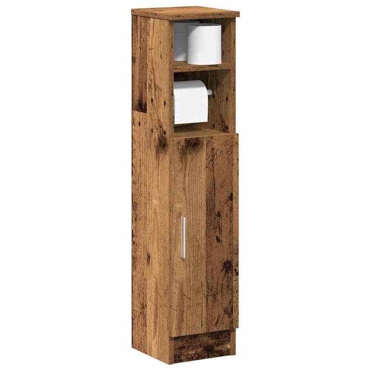 vidaXL Badkamerkast met rolhouder 20,5x22x90 cm oud, Huis en Inrichting, Badkamer | Badkamermeubels, (Half)hoge kast, Nieuw, Verzenden