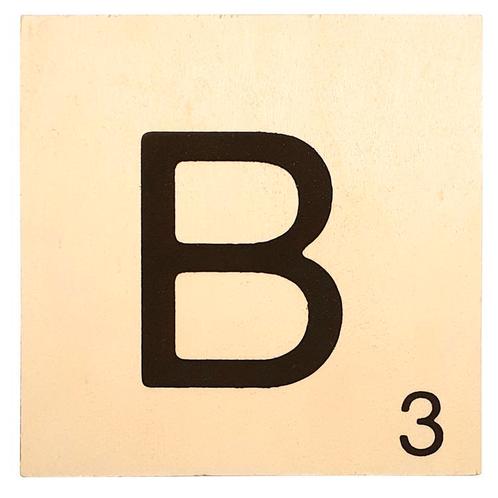 Houten Bordje 10x10x0.5cm - B - Zwarte Letter/Woordwaarde -, Huis en Inrichting, Woonaccessoires | Wanddecoraties, Nieuw, Ophalen of Verzenden