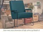 Leren fauteuil Hope - Toledo Turquoise (blauw), Nieuw, Ophalen of Verzenden, Eigentijds, Industrieel, Modern, Scandinavisch, 50 tot 75 cm