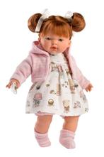 Llorens pop Lea met roze jasje - 33 cm (Poppen 33- 36 cm), Kinderen en Baby's, Speelgoed | Poppen, Ophalen of Verzenden, Nieuw