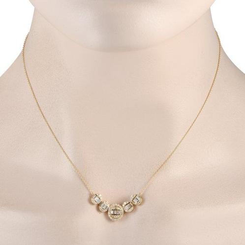 Ketting met hanger - 14 karaat Witgoud, 14K Geel Gouden, Sieraden, Tassen en Uiterlijk, Antieke sieraden