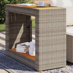 vidaXL Tuinbijzettafel met houten blad 100x40x75 cm poly, Verzenden, Nieuw