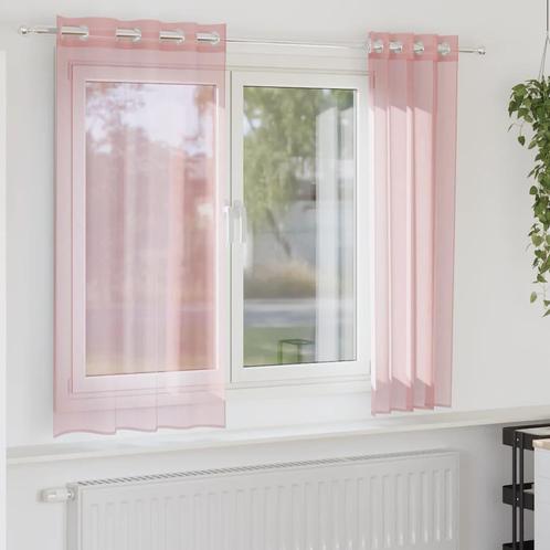 vidaXL Gordijnen voile met doorvoertules 2 st 140x175 cm, Huis en Inrichting, Stoffering | Gordijnen en Lamellen, Nieuw, Verzenden