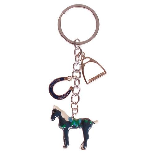 Sleutelhanger - Paard met Hoefijzer en Stijgbeugel - Emaille, Verzamelen, Sleutelhangers, Nieuw, Ophalen of Verzenden