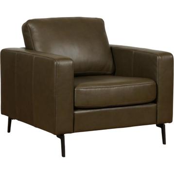 Leren Fauteuil Match - Elegance Leer Green - Poten Staal Zw beschikbaar voor biedingen