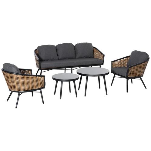 TRUUSK Polyrattan Tuinmeubelset 5-delige Rattansofa-set Met, Tuin en Terras, Overige Tuin en Terras, Nieuw, Verzenden