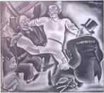 Staking getoont als vechtpartij op spotprent (lijst optie), Verzenden