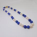 Choker halsketting - 18 karaat Geel goud Parel - Lapis