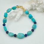 Turquoise - Zilver - Armband - Turkoois en lapis lazuli