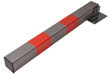 Parkeerpaal met slot - 650x60x60 mm - grijs/rood -