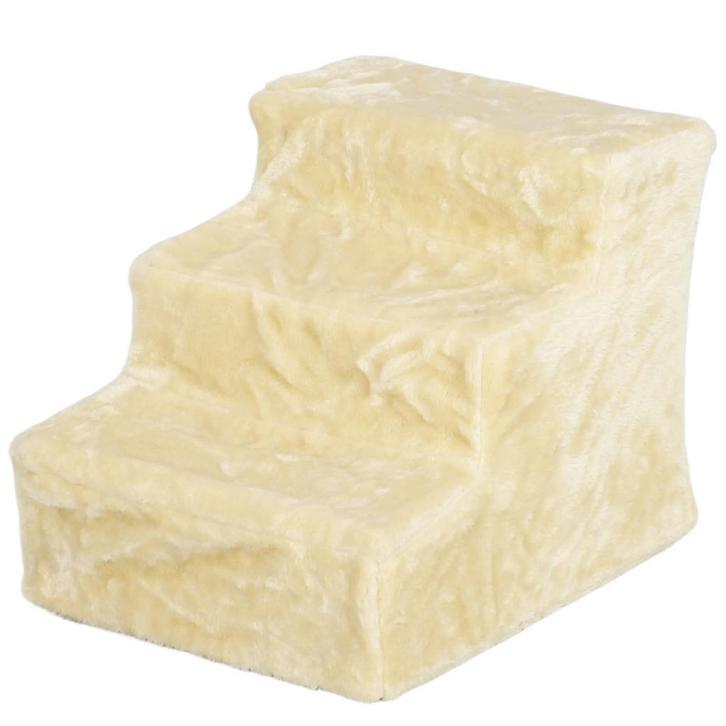 TRUUSK Hondentrap 3-stappen 35 cm - Pluche-look - Voor Bed e, Tuin en Terras, Palen, Balken en Planken, Nieuw, Verzenden