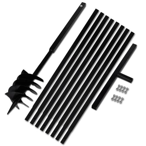 vidaXL Grondboor met handvat 180 mm en verlengstukken 9 m, Tuin en Terras, Hand-tuingereedschap, Nieuw, Verzenden
