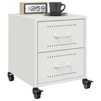 vidaXL Nachtkastjes 2 st 36x39x43,5 cm staal wit, Verzenden, Nieuw, Metaal of Aluminium