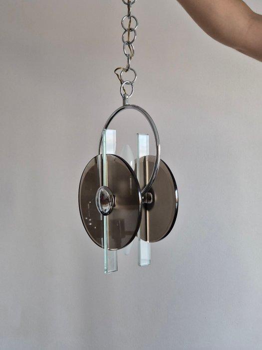 Plafondlamp - Glas, Chroom, Antiek en Kunst, Antiek | Lampen