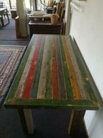 Tafel van sloophout - Duurzame binnen tafel met bankje, Huis en Inrichting, Nieuw, Rechthoekig, Overige materialen, 200 cm of meer