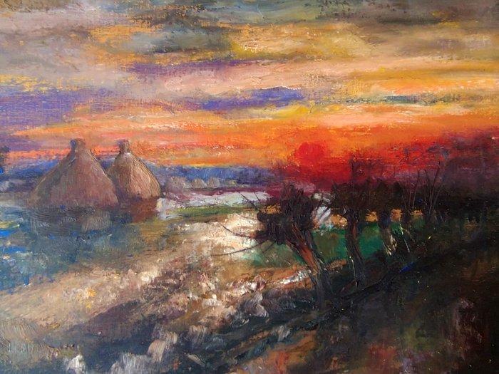Albert Steel (1917-1984) - ondergaande zon, Antiek en Kunst, Kunst | Schilderijen | Klassiek