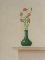Ruud Verkerk - Vaasje met rode Papavers., Antiek en Kunst