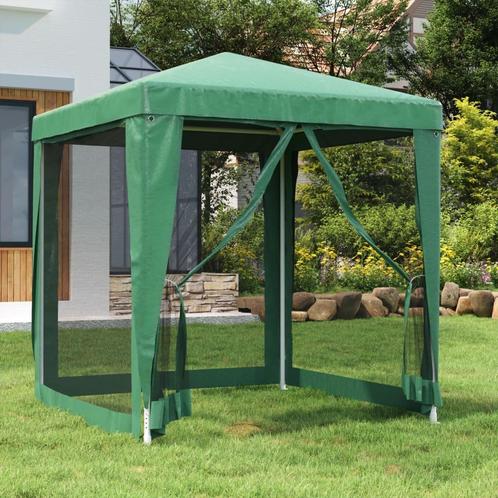 vidaXL Partytent met 4 mesh zijwanden 2x2 m HDPE groen, Tuin en Terras, Partytenten, Nieuw, Verzenden