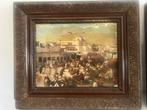 Antiek schilderij met Arabisch landschap en markttafereel -, Antiek en Kunst