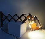 Vintage large Danish scissor lamp / Shadow Missoni fabric -
