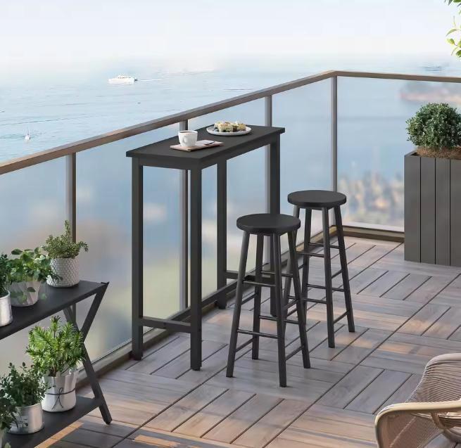 Bartafel 100 cm hoog rechthoekig met zwart metalen frame, Huis en Inrichting, Tafels | Bijzettafels, Nieuw, Verzenden