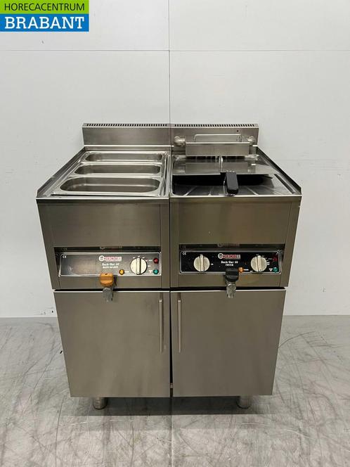 RVS Hendi Cookersystem Baklijn met Frituur 10L en Bain Marie, Zakelijke goederen, Horeca | Keukenapparatuur, Gebruikt, Ophalen of Verzenden