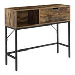 [en.casa] Console tafel Tranemo sidetable zwart en houtkleur, Verzenden, Nieuw