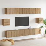 vidaXL Tv-meubelset met plank 6 pcs Ambachtelijk oud 100 x, Huis en Inrichting, Kasten | Televisiemeubels, 100 tot 150 cm, Verzenden
