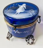 Pot - Mary Gregory - Cobalt blue met de hand geëmailleerd -, Antiek en Kunst, Antiek | Glas en Kristal