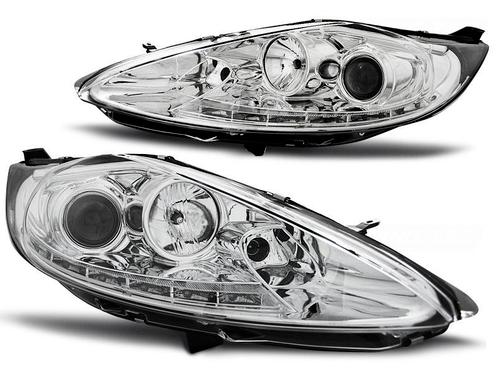 Koplampen Ford Fiesta 7 08-10 Chroom DRL-look, Auto-onderdelen, Overige Auto-onderdelen, Ophalen of Verzenden
