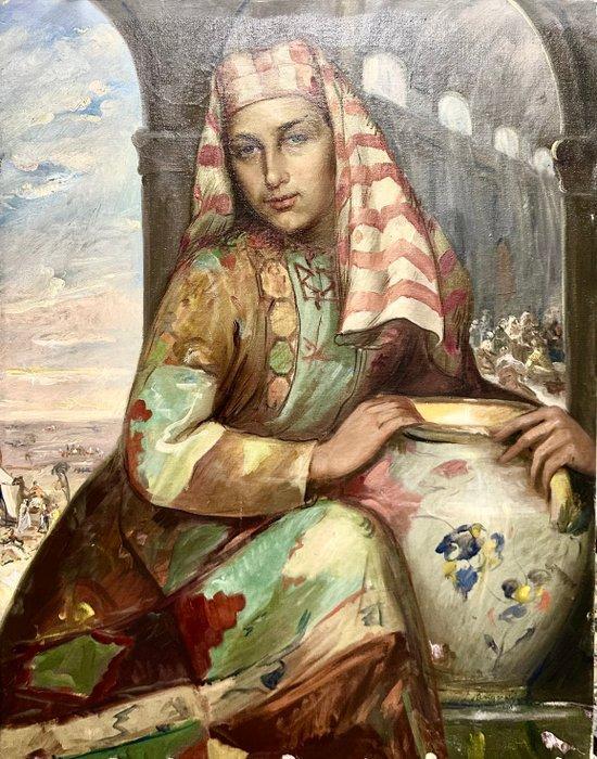 Luigi Brignoli (1881-1952) - Donna orientale dell’Ottocento, Antiek en Kunst, Kunst | Schilderijen | Klassiek