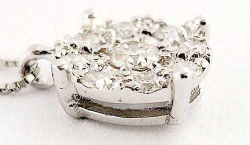 Ketting met hanger - 18 karaat Witgoud - 1.20ct. tw. Diamant, Sieraden, Tassen en Uiterlijk, Antieke sieraden