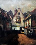 L. Hartman (XX) - Stadsgezicht met binnenhofje, Antiek en Kunst