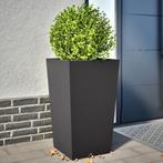 vidaXL Plantenbakken 2 st 45x45x75 cm staal zwart, Verzenden, Nieuw, Metaal