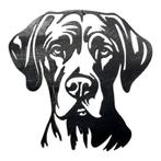 Wanddecoratie metalen hond Duitse dog 35 cm, Verzenden, Nieuw