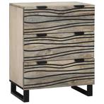 vidaXL Dressoir met lade Wit 60 x 33.5 x 75 cm massief, Huis en Inrichting, Kasten | Dressoirs, Verzenden, Nieuw, Overige houtsoorten
