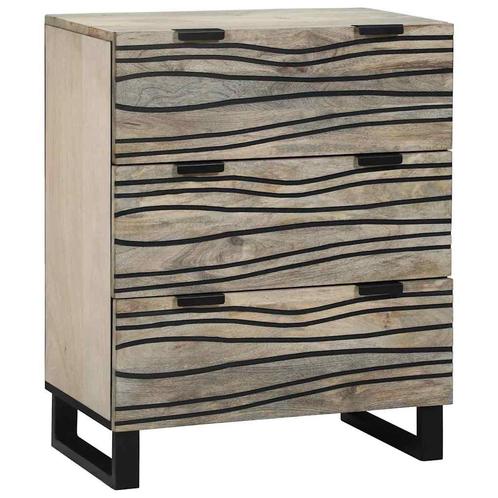 vidaXL Dressoir met lade Wit 60 x 33.5 x 75 cm massief, Huis en Inrichting, Kasten | Dressoirs, Nieuw, Minder dan 50 cm, Overige houtsoorten