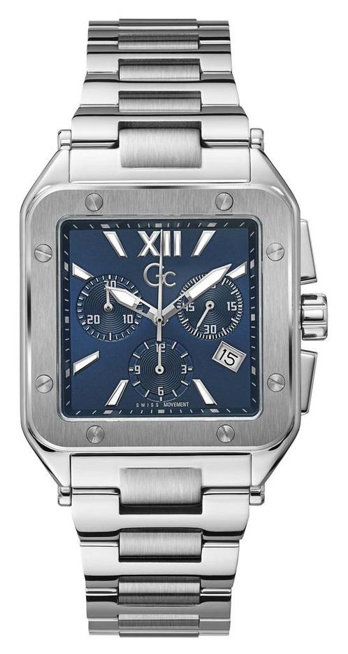 Gc Couture Square Mens Z08003G7MF herenhorloge, Sieraden, Tassen en Uiterlijk, Horloges | Heren, Staal, Nieuw, Staal, Overige merken