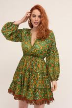 Boho en vintage katoenen jurk tuniek in GROEN met, Nieuw
