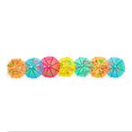 Cocktailprikkers Parasol Gekleurd 8cm 12st, Verzenden, Nieuw