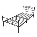 Metalen bedframe twijfelaar incl. bedbodem 120x200 cm zwart