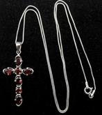 Granaat - Zilver, Kruis Hart van Vlammen in Granaten en, Antiek en Kunst