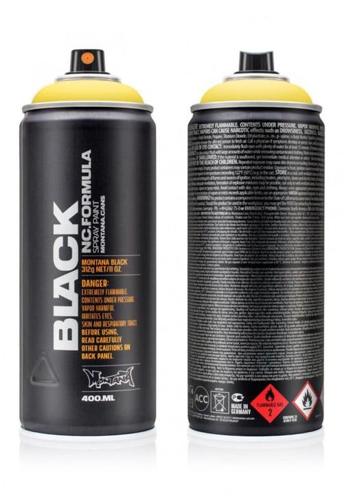 Montana Black BLK1010 Easter Yellow 400 ml, Doe-het-zelf en Verbouw, Verf, Beits en Lak, Nieuw, Ophalen of Verzenden