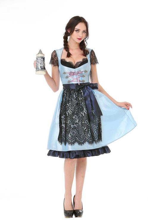 Dirndl Jurk Oktoberfest Lichtblauw, Kinderen en Baby's, Carnavalskleding en Verkleedspullen, Nieuw, Verzenden