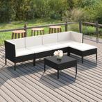 vidaXL 6-delige Loungeset met kussens poly rattan zwart, Tuin en Terras, Tuinsets en Loungesets, Verzenden, Nieuw, Rotan, Loungeset